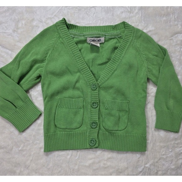 Cherokee Other - Vintage Y2K Cherokee Green Button Cardigan Sweater Unisex Kids XS 4/5